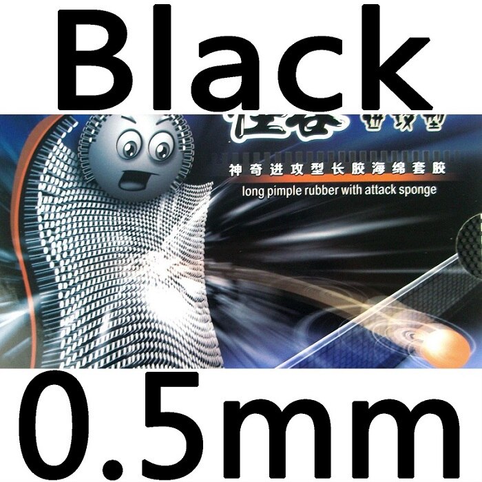 KTL Stranger Attack long pips out table tennis rubber with sponge ping pong rubber: Black 0.5mm