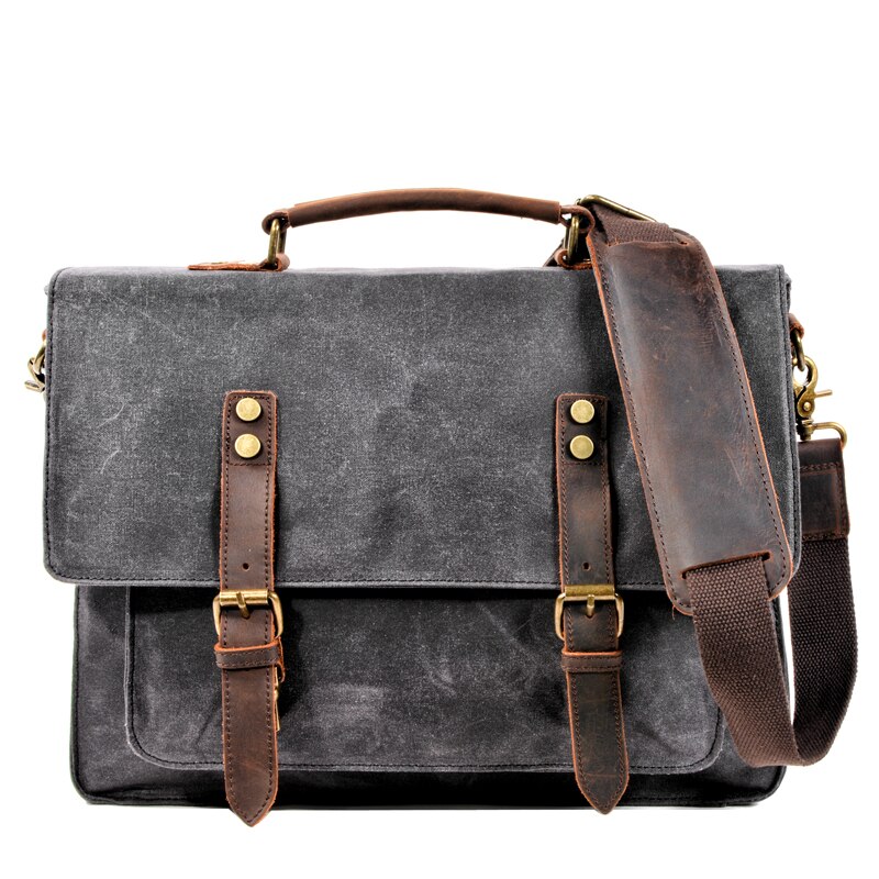 Muchuan Retro Werkkleding Handtassen Art Canvas Crossbody Mannen Straat Trend Postman Computer College Verse Schoudertas