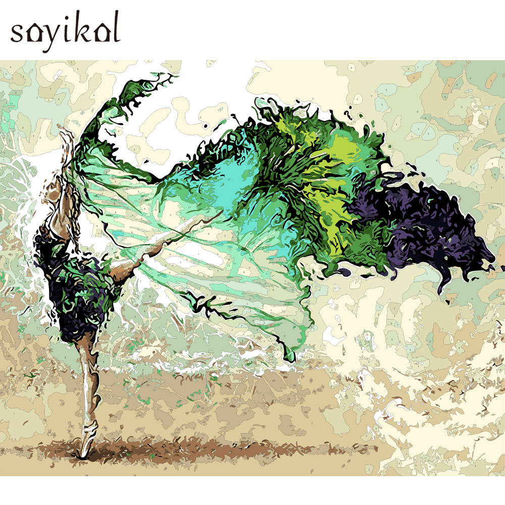 Framed Digital Oil Painting By Numbers Home Decor Craft Paint On Canvas Unique Picture Abstract Dance Girl Diy Painting