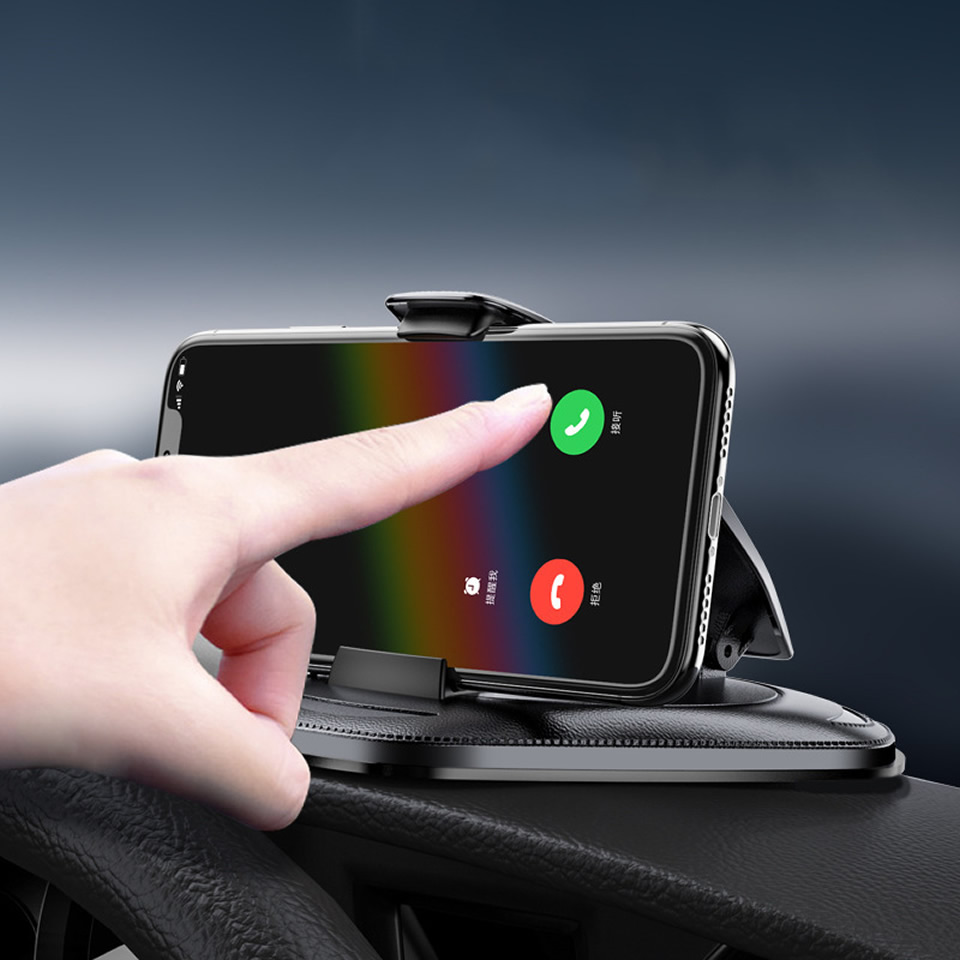 Skórzany uchwyt samochodowy na telefon Deska rozdzielcza Nawigacja HUD Podpórka na telefon komórkowy Klips do iPhone'a 12 XR Uchwyt na telefon biurkowy z przyssawką