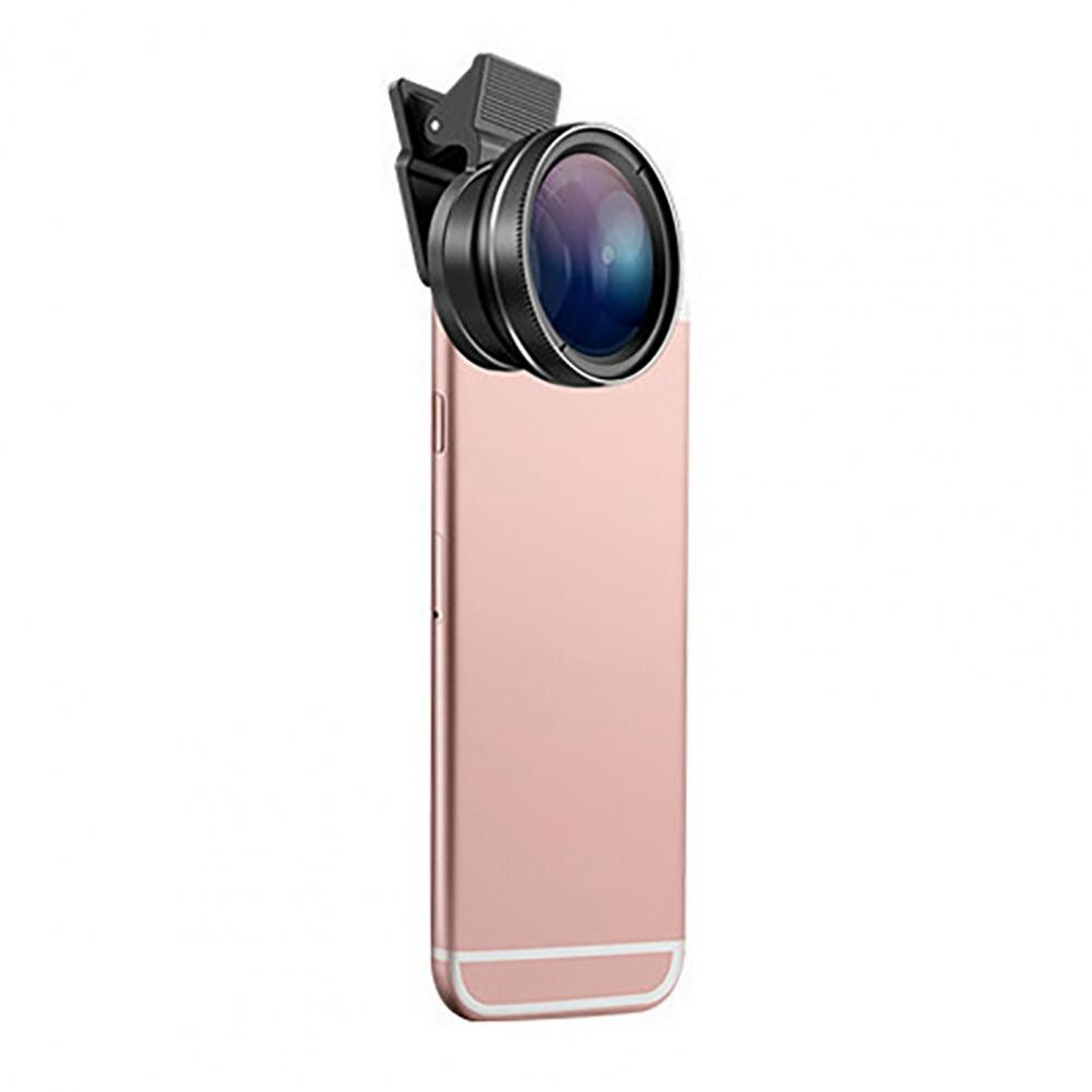 2 in 1 Universal Lens 0.45X Wide Angle+12.5X Macro Lens HD Phone Camera Lens For iPhone Xiaomi Samsung LG: Black