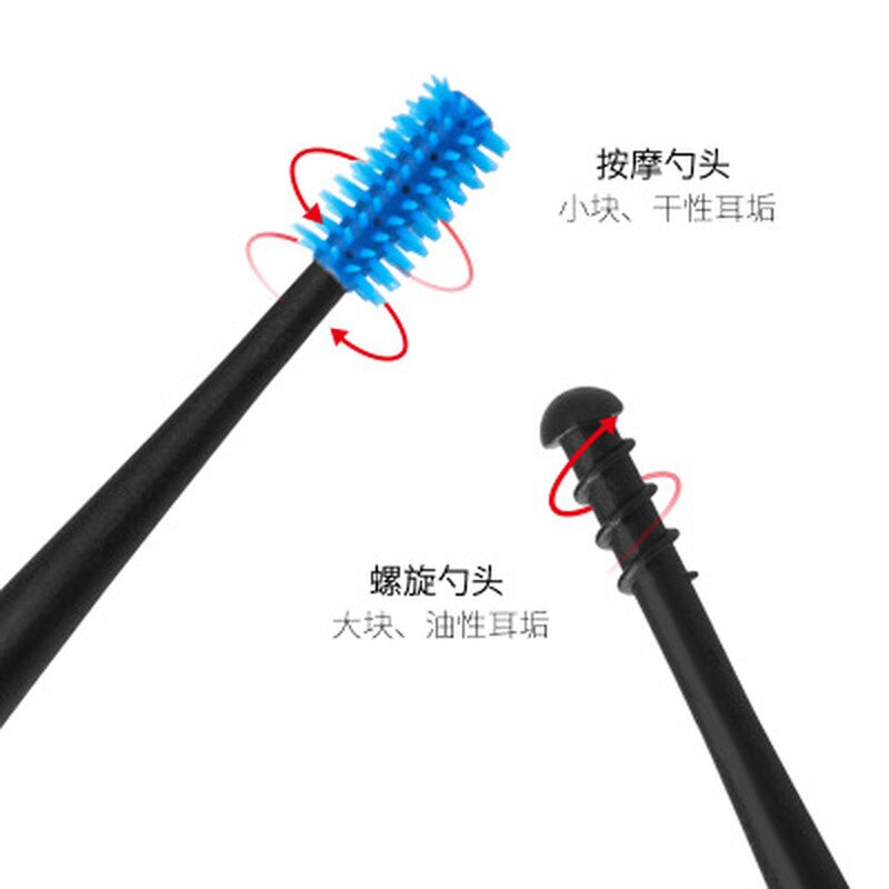1PC Weiche Silikon Ohr wählen Doppel-beendet Earpick Ohr Wachs Kürette Entferner Ohr Reiniger Löffel Spirale Ohr Sauber werkzeug Spirale
