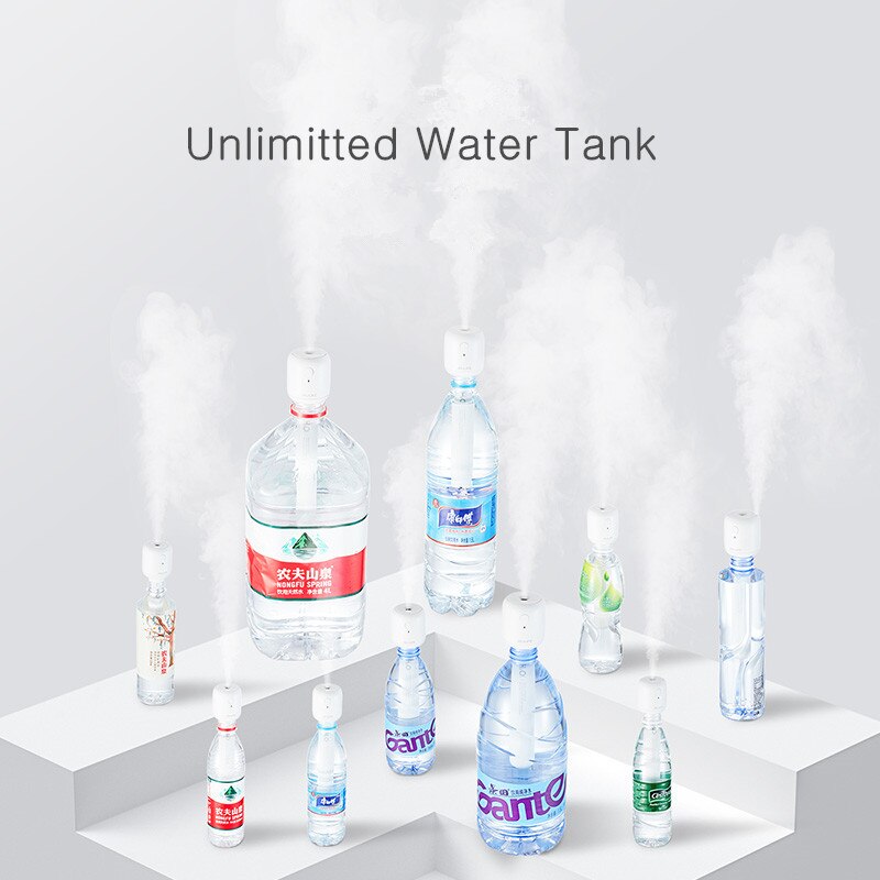 Humidificateur d'air ultrasonique portable blanc avec batterie 1100 mah, usb, diffuseur d'aromathérapie, sans fil