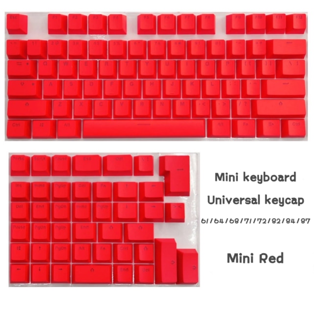 Eagiacme PBT Tastenkappen Für Mini Mechanische Tastatur Anzug Für 61/64/68/71/82/84 Layout Tastatur Mit Transparent RGB Buchstaben: Red