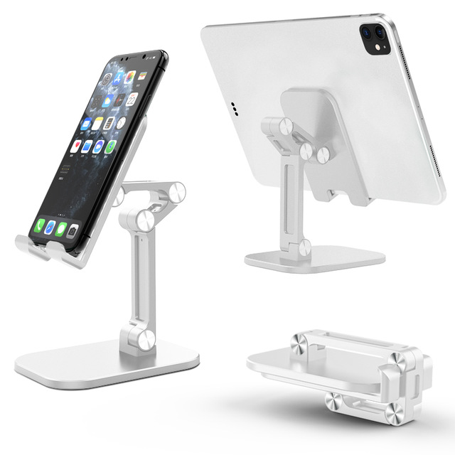 Foldable Mobile Phone Desktop Phone Stand Charging Space for IPad IPhone 15 Desk Holder Adjustable Desk Bracket Smartphone Stand: WHITE