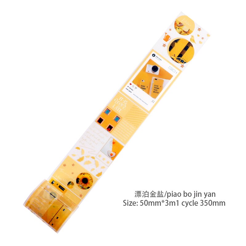 JIANWU 50mm*300cm Romantic Life Series Washi Tape Cute Collage Journal Decoration Material Stickers Masking Tape School Supplies: po bo jin yan