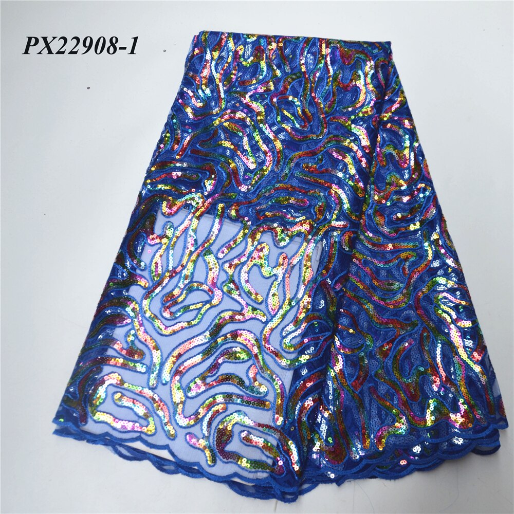Tela de encaje francés transparente, de Rayas de lentejuelas bordadas, falda bonita, estilo africano