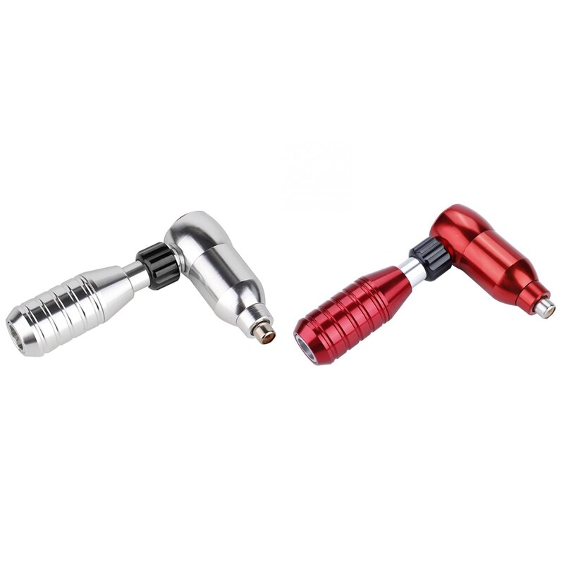 2x Rca Interface Rotatable Tattoo Tattoo Machine Permanent Body Art Painting Tool Red & Silver