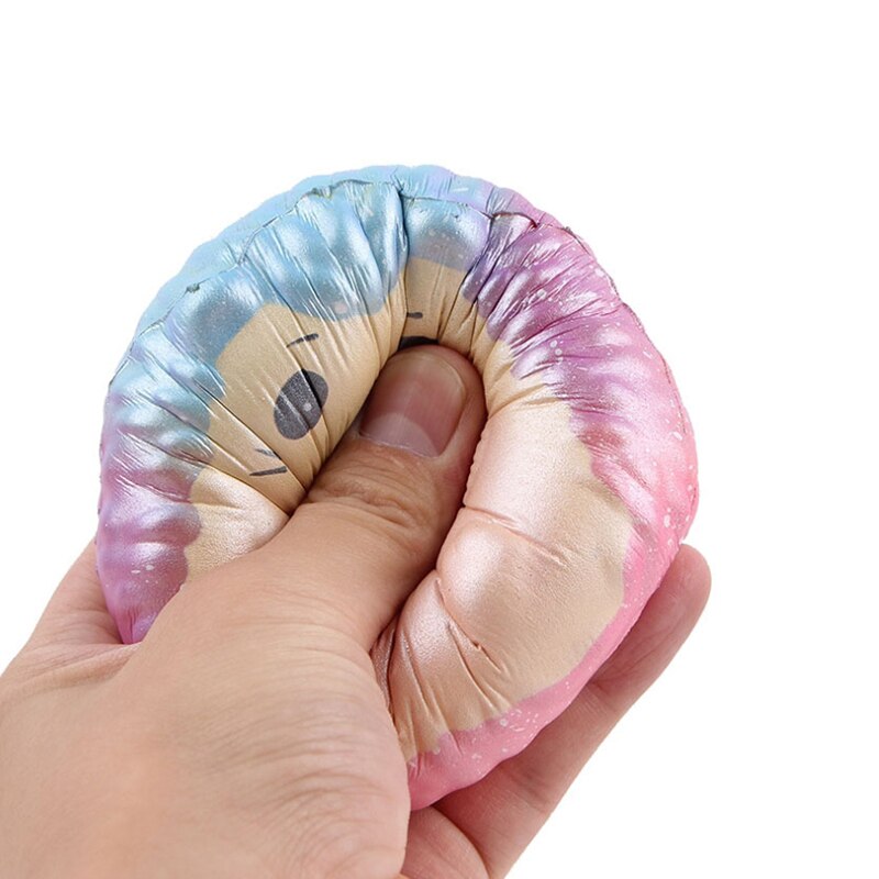 Jumbo Colorful Galaxy Hedgehog Squishy Cartoon Doll Slow Rising Soft Squeeze Toy Bread Cake Scented Fun for Kid Xmas 9*10CM