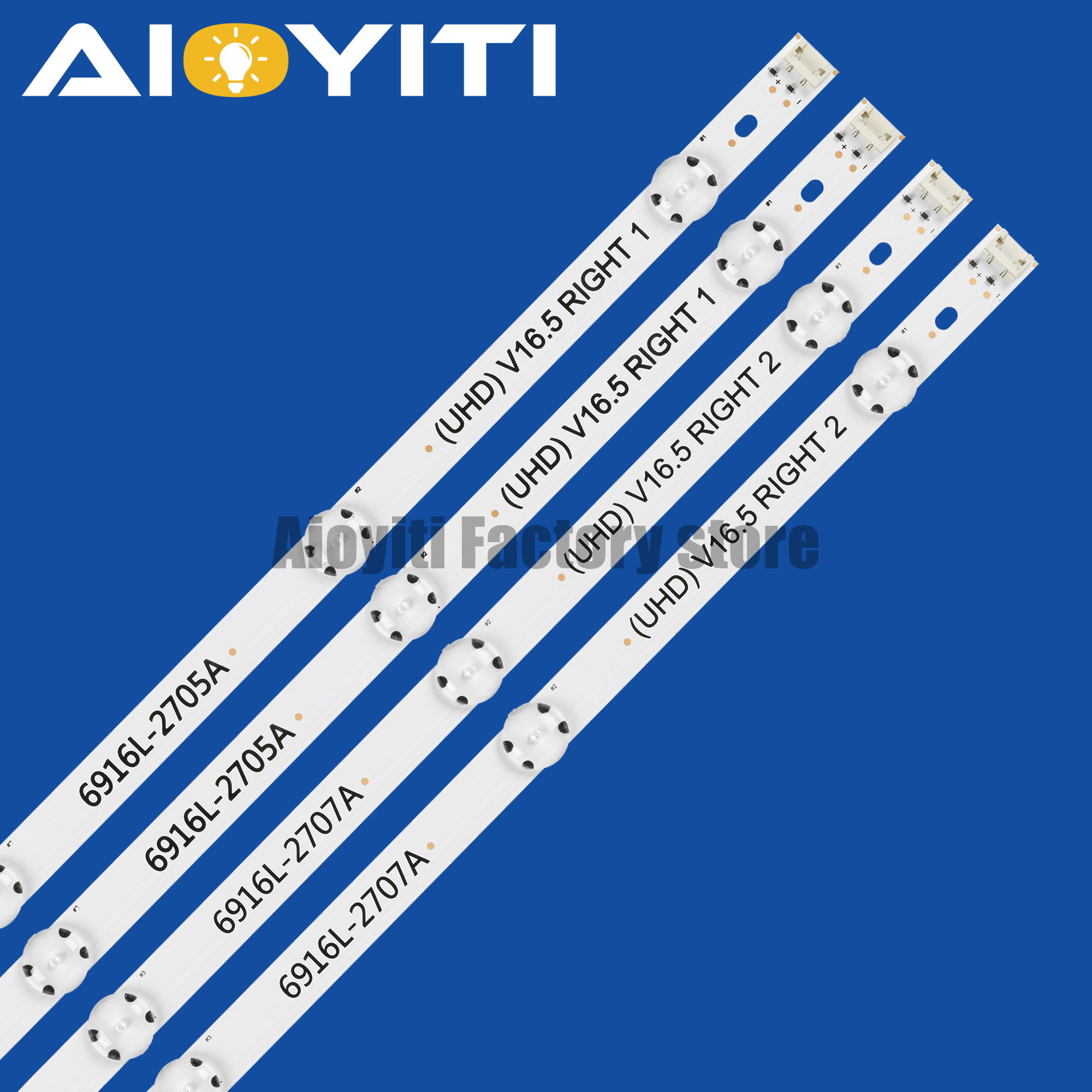 Led-bakgrundsbelysningsremsa för 49 tum  tv 49 lj 58300w 49 uh 603v 49 uh 620v lc490 dge 6916l-2705a 6916l-2706a 6916l-2707a 6916l-2708a