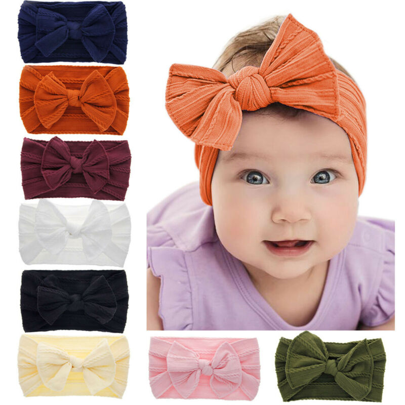 Princess Kids Baby Girls Headbands Broad Newborn Toddler Head Wrap Rabbit Big Bow Lovely Turban Hair Band Accessories