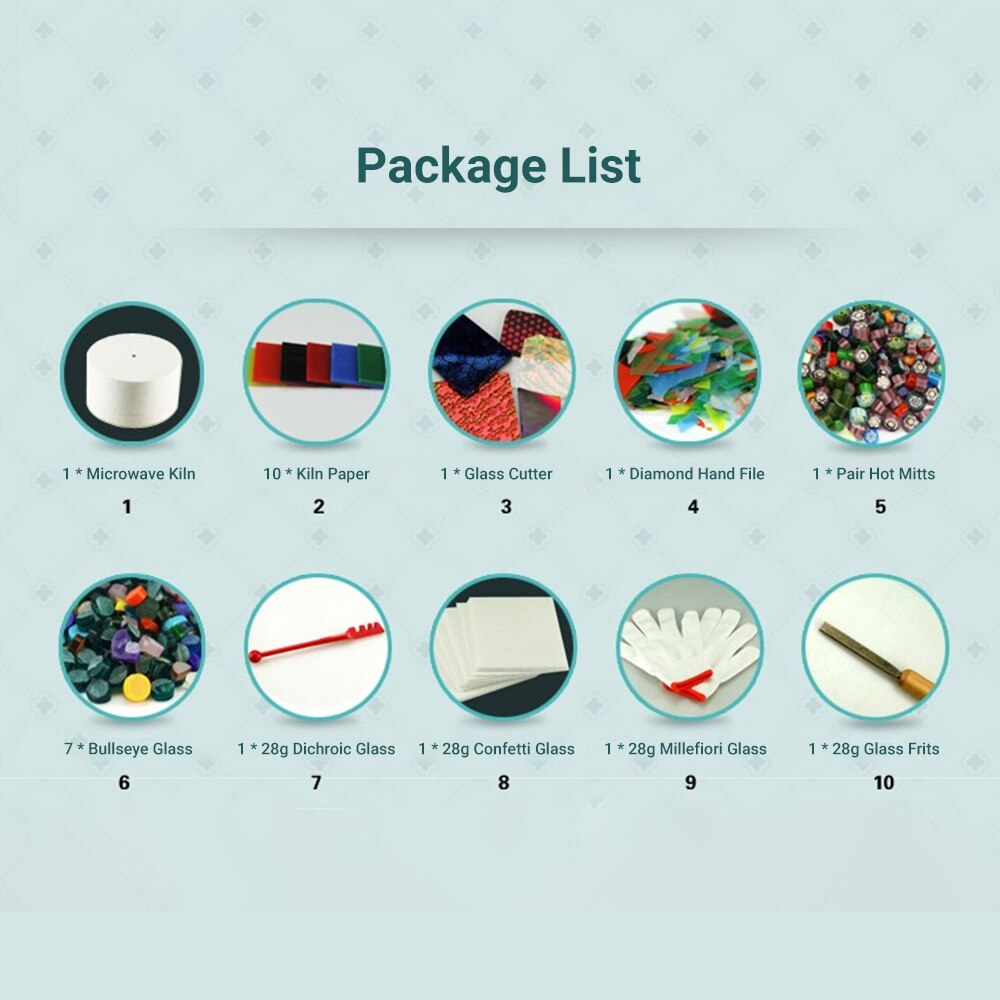 Microwave Kiln Kit DIY Fusing Glass Jewelry Set 10pcs/set Microwave Kiln for DIY Jewelry Glass Fusing Kiln Tools