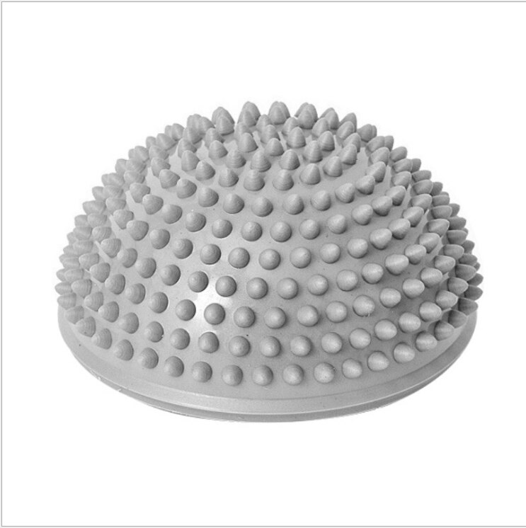 16cm Yoga Ball PVC Inflatable Massage Point Half Fit Ball Balance Trainer Stabilizer GYM Pilates Fitness Balancing Bosu Ball: Gray