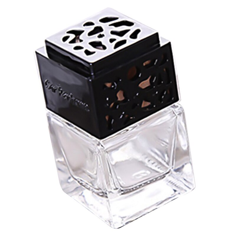 Car Empty Glass Bottle Perfume Square Bottle Automobile Air Conditioner Perfume Clip Auto Air Freshener For Lady Car Ornaments