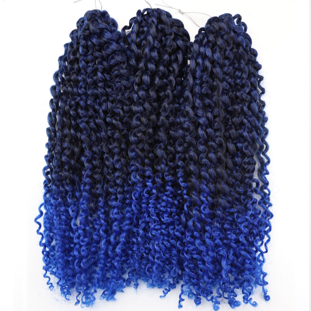 Amir12inch Marley bob Braids Ombre red purple blue Crochet Braiding Hair 3Pack/Lot Synthetic Curly Hair Extensions for Women: M1b/blue