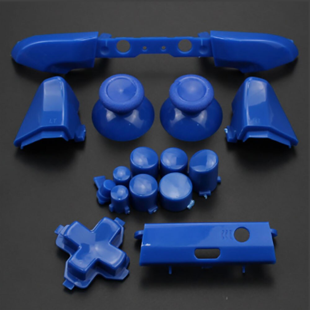 JCD Plastic&Chrome Plating Full Button Set Dpad RT LT RB LB ABXY Guide ON OFF Buttons For Xbox One S Controller Gamepad Repair: Blue