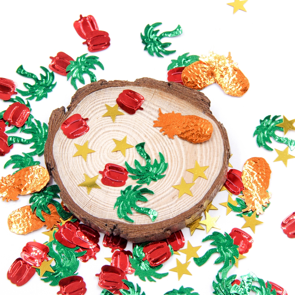 15g/ poser farverige ananas & flamingo konfetti pailletter tropisk tema bordindretning til bryllup/fødselsdag/fest dekoration forsyninger: Frugt