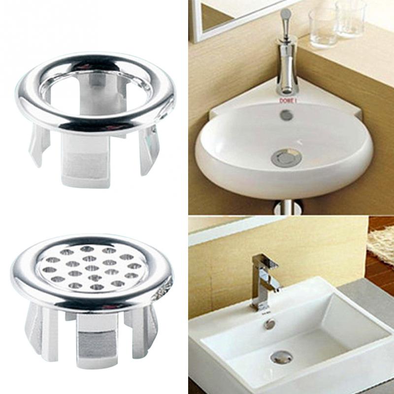 Cubierta de desbordamiento para lavabo de baño, cubierta de agujero de desbordamiento de anillo redondo para lavabo de cerámica, embellecedor cromado
