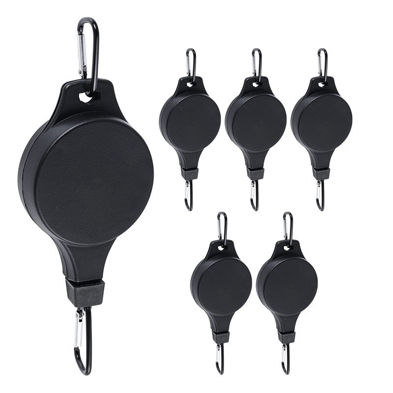 Retractable Plant Pulley Adjustable Hanging Flower Basket Hooks for Hanging Plants Heavy Duty, Indoor Outdoor Plant Hanger