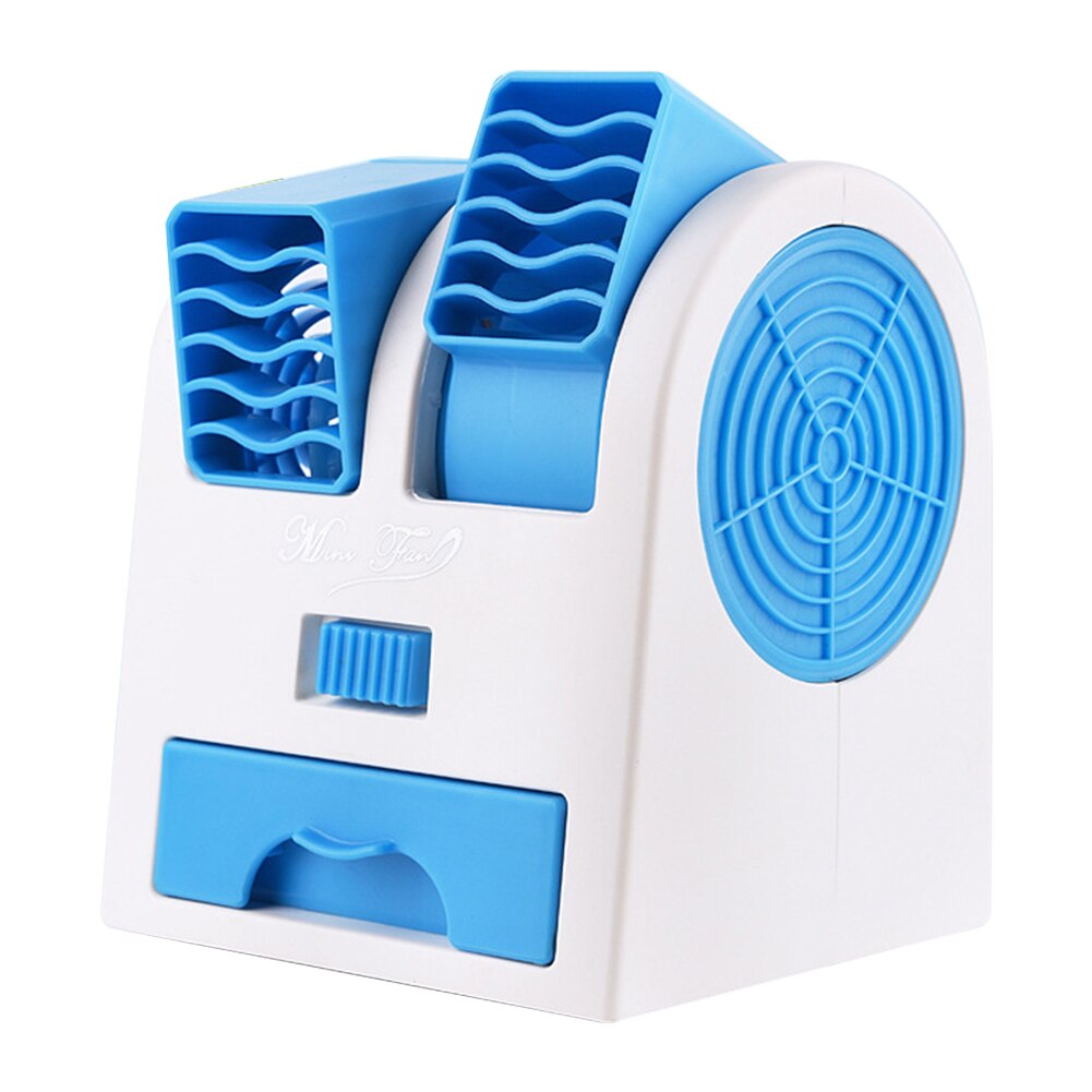 3 in 1 Air Cooler Fan Dual Port Bladeless Mute Fan Portable Mini Air Cooler Humidifier Purifier Portable for Home Room Office: Blue