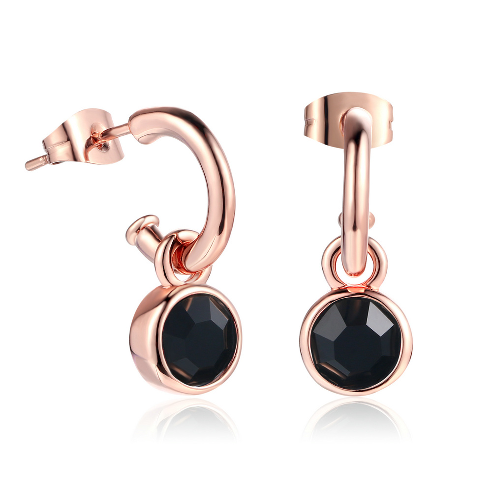 Piercing boucles d'oreilles pour femmes Style coréen Simple rond Zircon couleur or Rose accessoires de noël bijoux E496: Plaqué or antique
