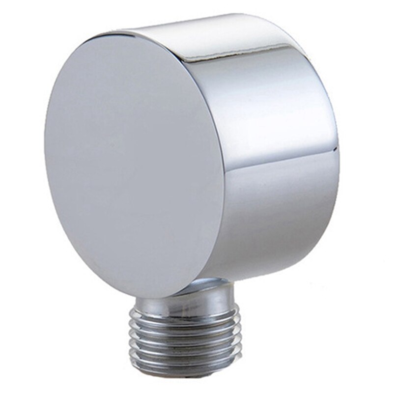 Wall Supply Elbow,Brass Round Wall Mount Shower Hose Connector Accessories G1/2 Inch Water Outlet for Shower: Silver