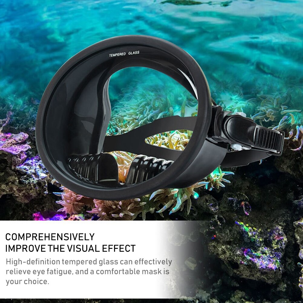 1PC Snorkeling Full Solid Diving Masks Anti Leak Full Snorkel Set 180 Panoramic View Classic Round Scuba