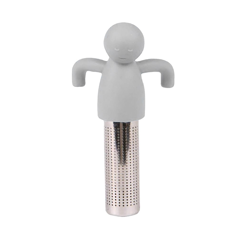 Silicone Tea Strainer Little Man Shaped Tea Infuser Filter Brewing Teapot Tea Infusers Loose Leaf Coffee Filter TLSM: D3642-GY
