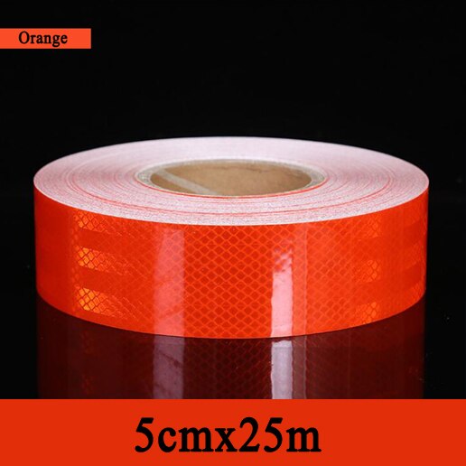 Cinta adhesiva reflectante prismática, cinta de visibilidad para remolque de camión, 5cm x 25m por rollo: 5cmx25m orange