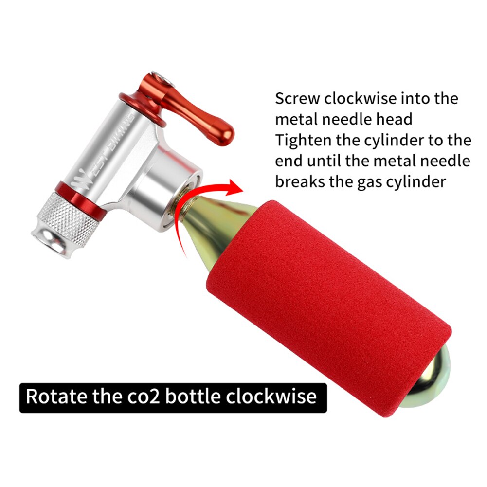 Portable Pistolet CO2 Mini Bicycle Air Pump Aluminum Alloy MTB Road Bike CO2 Inflator Bicycle Accessories