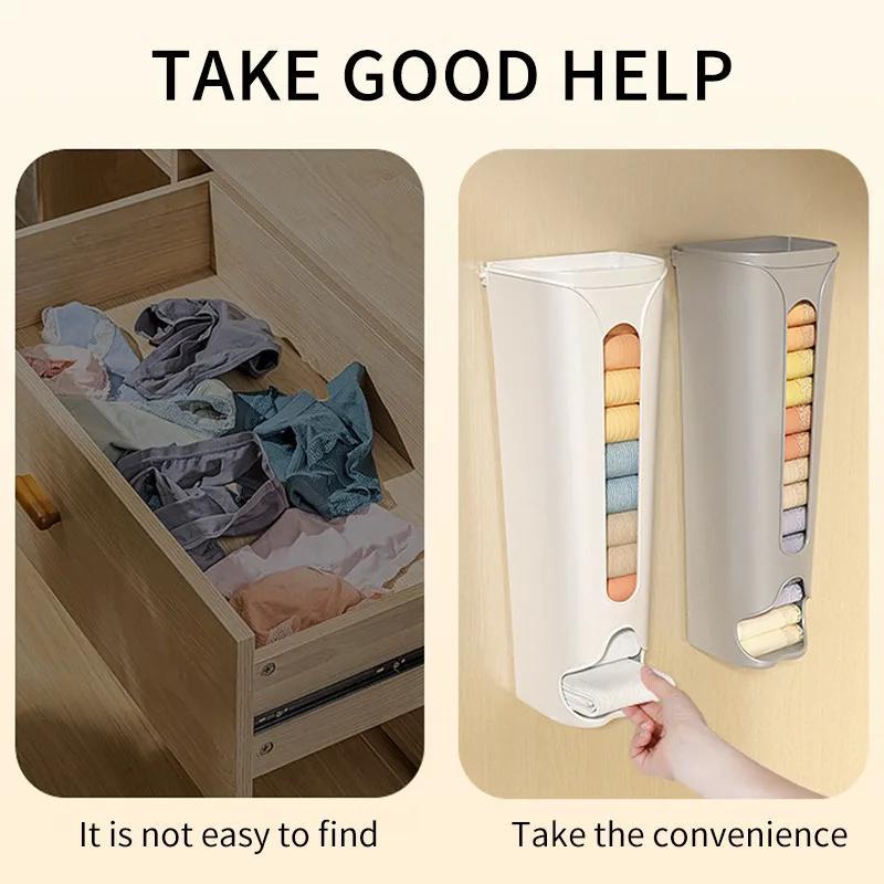 Wall-Mounted Underwear Storage Box Closet Underwear Panties Socks Organizer Self adhesive Home Garbage Bag Dispenser Storage Box