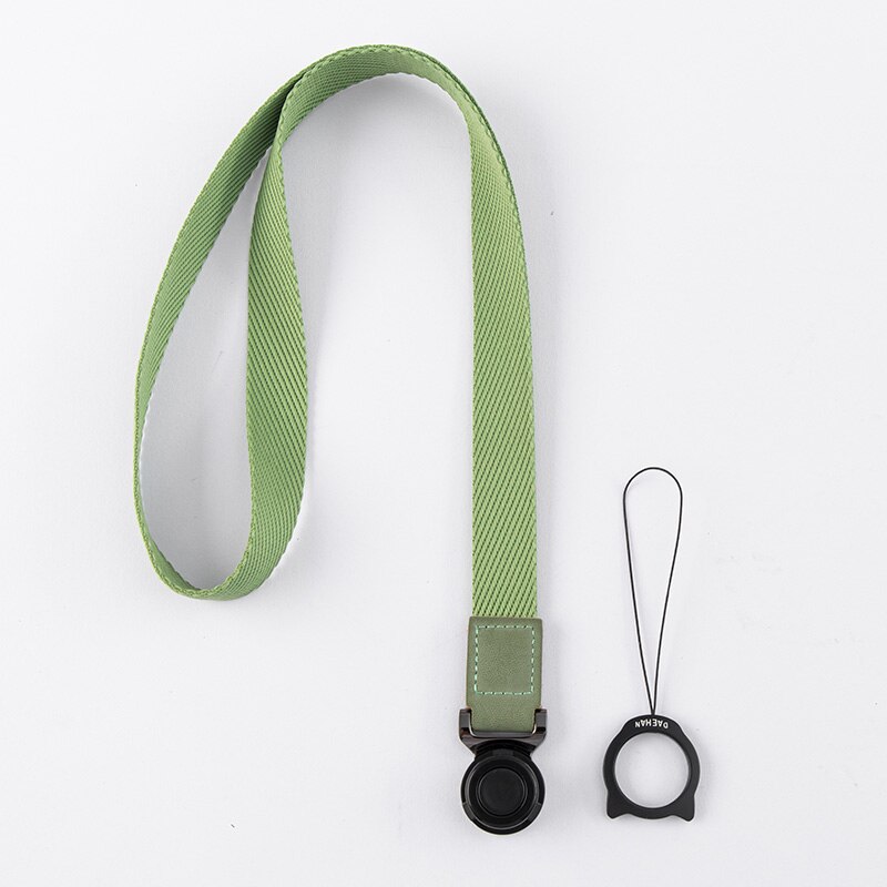 DAEHAN NECK LANYARD for mobile phone detachable metal finger ring strap hand wrist lanyard: Green 3