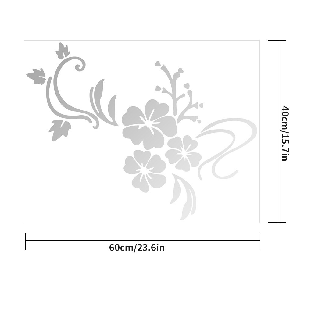 Hibiscus Shape Wall Sticker 3D Flower Acrylic Mirror Decal Bath Home Decor Sticker Self Adhesive Home Wall Decoration Supplies