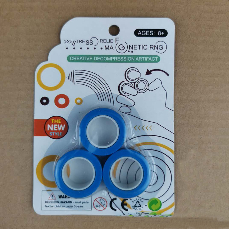 Hot 3 sztuk magnetyczne Spinne Fidget pierścień Spinner magnes zabawki typu Fidget Unzip antystresowy dla dzieci dorosłych magnetyczne pierścienie...: NO.1714
