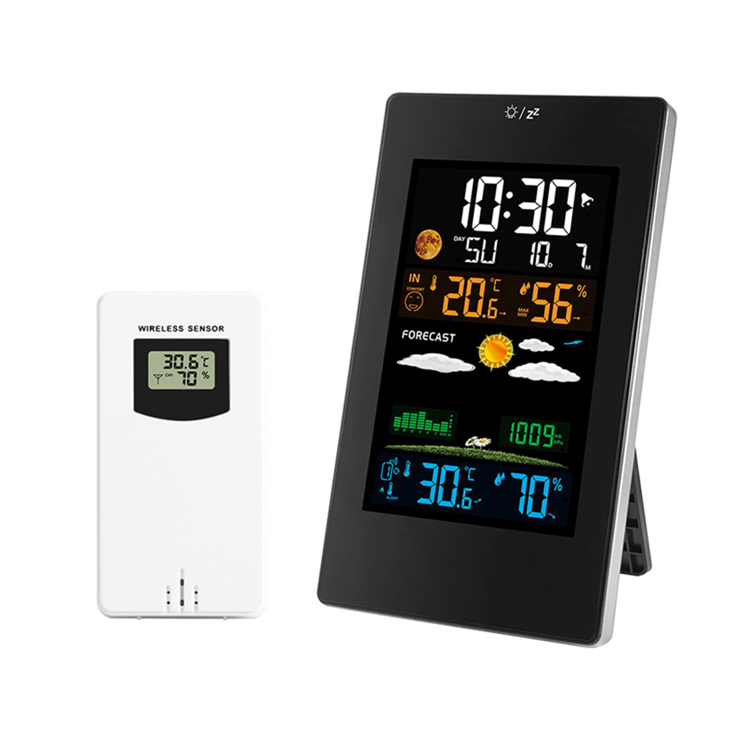 Wireless Weather Station Indoor Outdoor Sensor Weather Forecast Digital Thermometer Hygrometer Temperature Monitor Alarm Clock