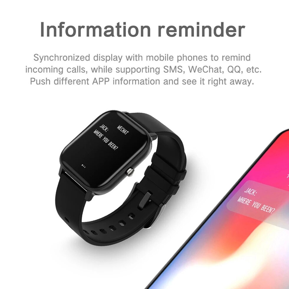 P8 Smart Uhr Männer Gebaut-in Spiel IP67 Wasserdichte Fitness tracker Heart Rate Monitor Frau Smartwatch für iOS Android telefon