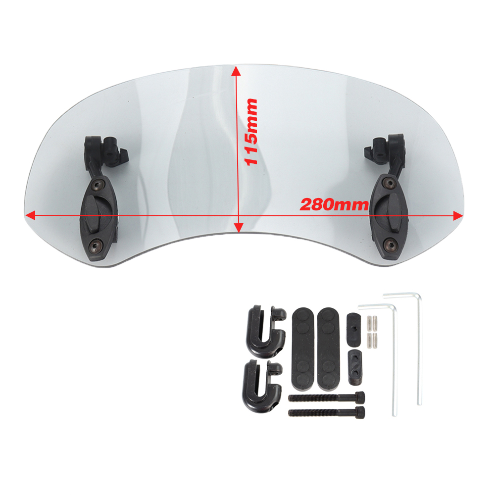 Universal MotorcycleWindshield Extension Adjustable Spoiler Clamp-On Windscreen Deflector: Brown