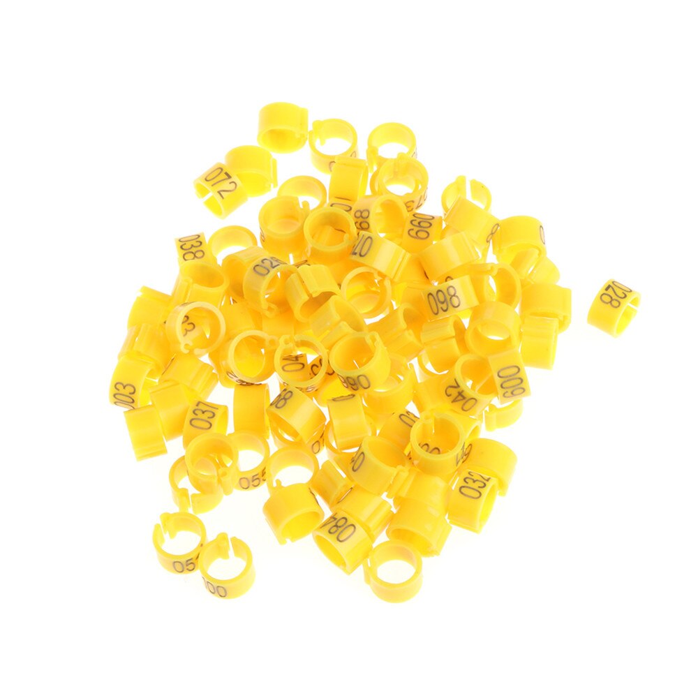100 Stck 8mm Identifizieren Ring Träger Taube Ausbildung Liefert Bein Anzahl Vogel Bands: Gelb