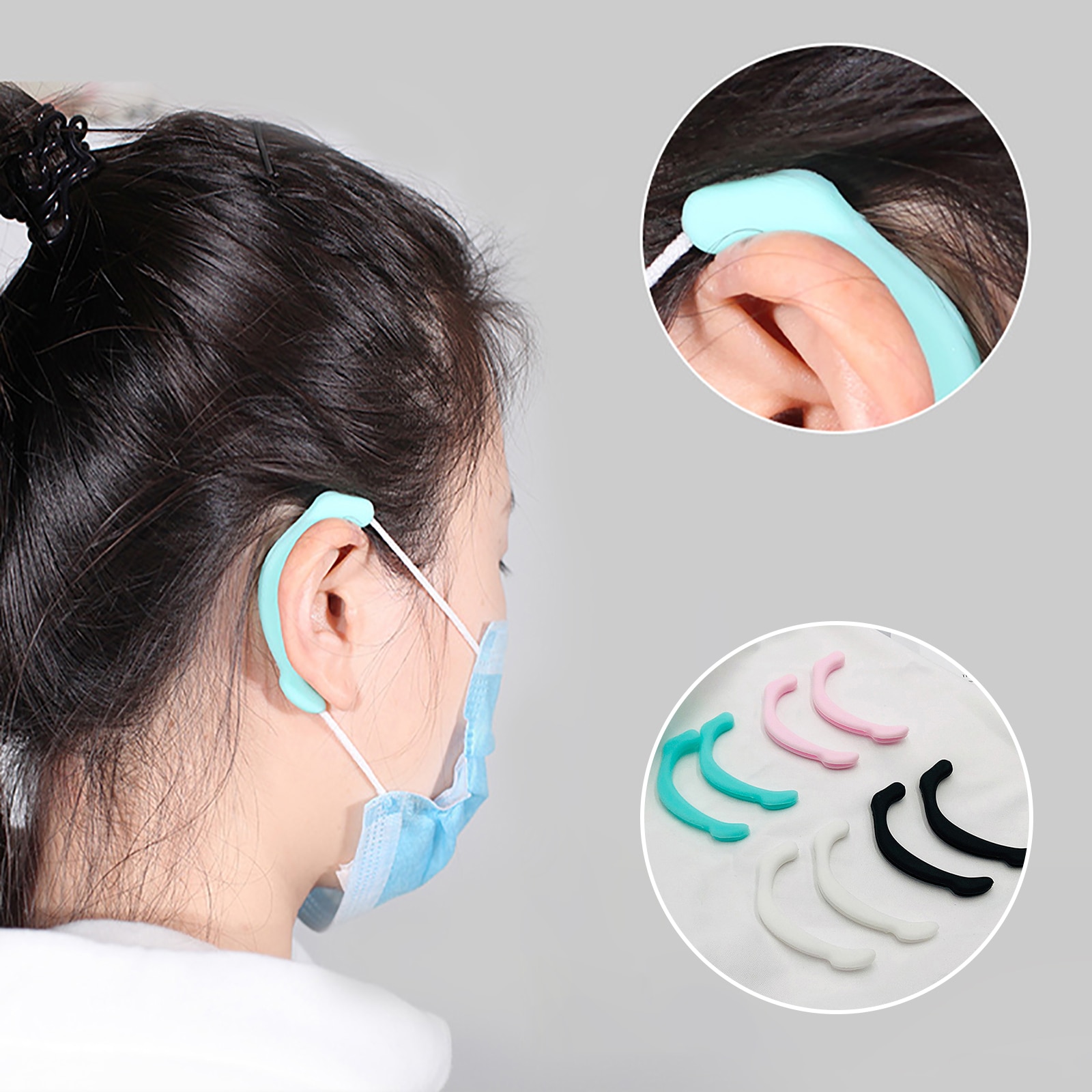 2 pair Silicone Mask Ear Grips Universal Mask Buck... – Grandado