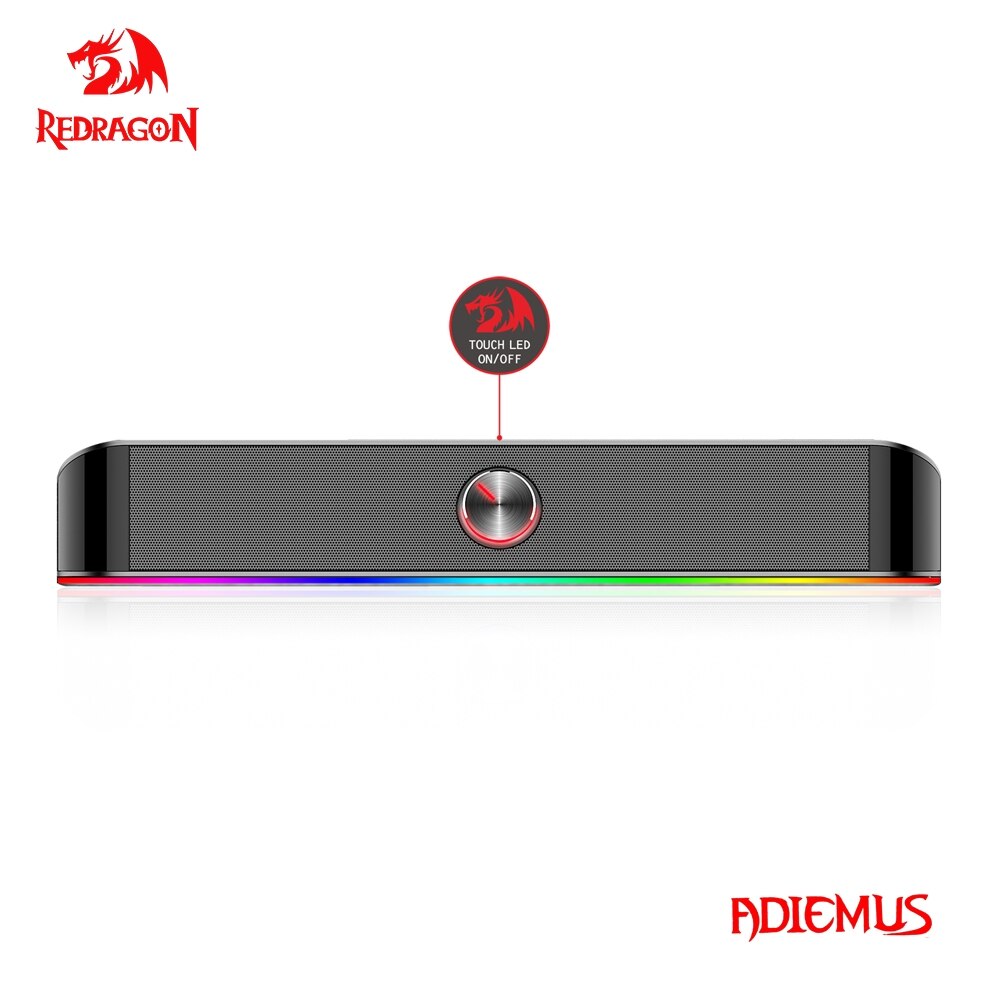 Redragon adiemus  gs560 aux 3.5mm stereo surround musik smart rgb lautsprecher säulen-soundbar für computer pc notebook lautsprecher