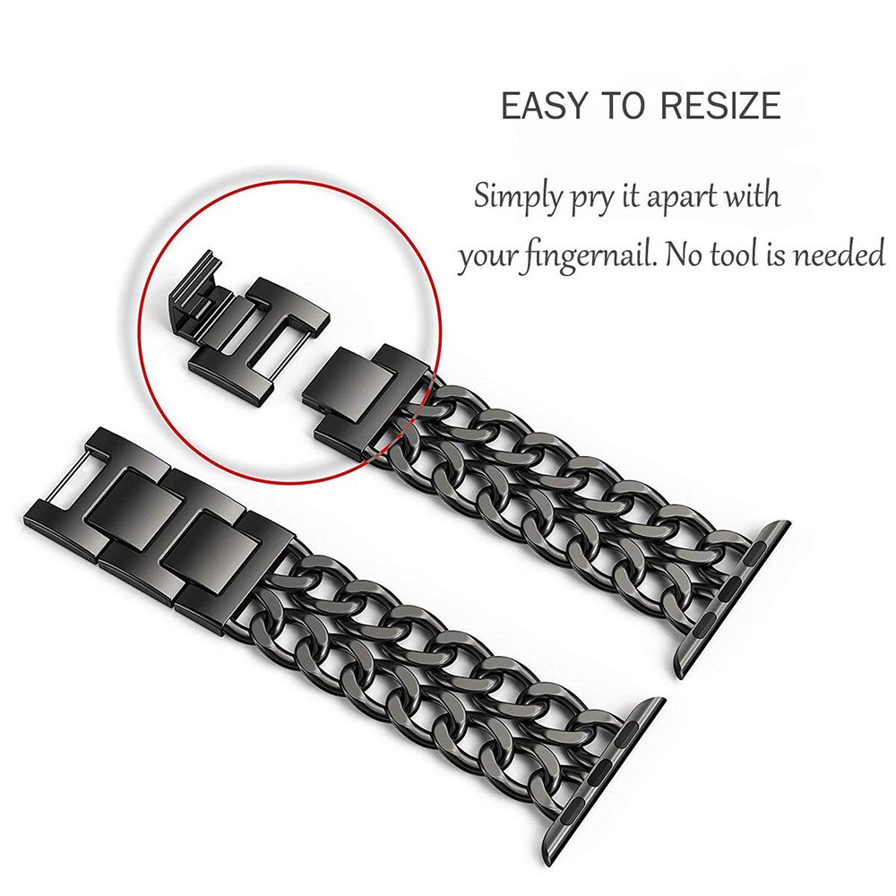 Rustfrit stål rem til apple watch 7 se 6 5 4 bånd 40mm 41 45 44mm bånd metal link armbånd rem til iwatch serie 3 38 42mm