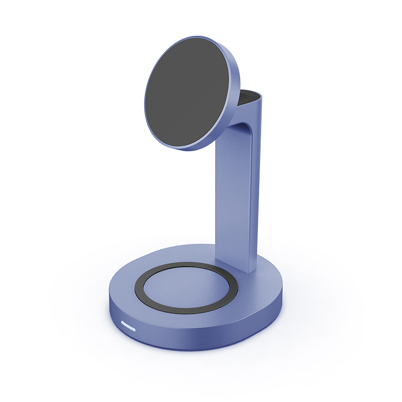 Tragbare magnetische  qi 15w 3 in 1- schnellladestation für iphone 12/12 /13/ iwatch 7/6/ se und airpods pro /2: Blau