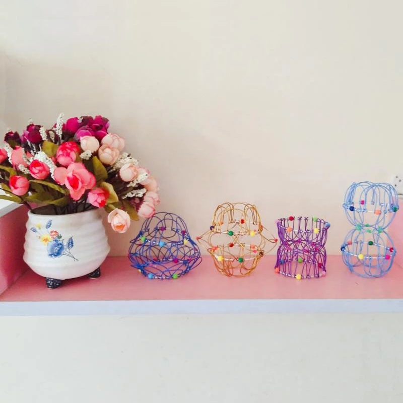 Anti-stress Toy Mandala Decompression Toy Variety Flower Basket 36 Softened Steel Ring Fidget Toy Decorative Wreath Storage