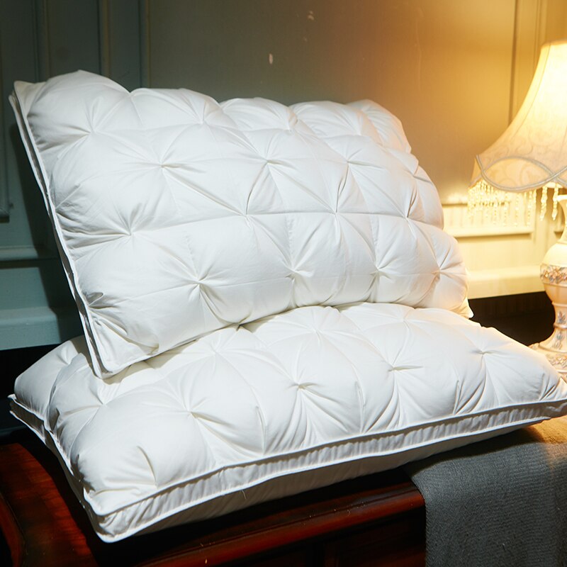 48*74 cm 3D estilo retângulo de luxo ganso branco/travesseiros da cama para baixo-prova de penas de pato para baixo algodão shell frete grátis #/