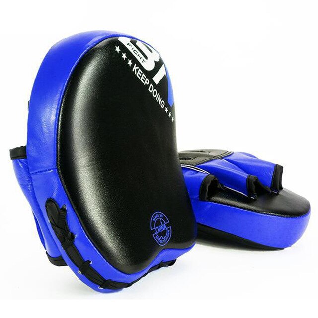 1 paire de gants de boxe de coup de pied moufles MMA Muay Thai tapis de coup de pied Arts martiaux engrenages d'entraînement Sanda entraînement adultes enfants équipement: Blue