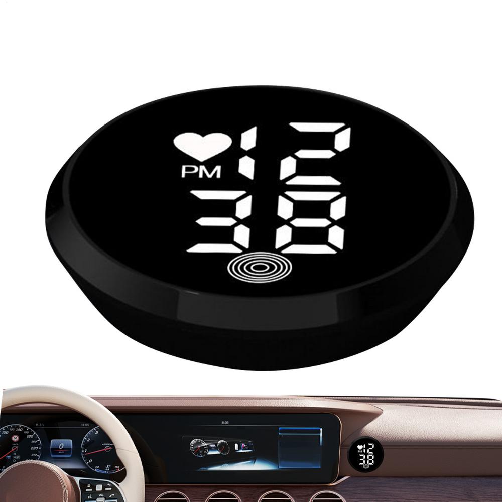 Plak op klok voor autodashboard motor zelfklevende digitale klokken plak op kleine LED-tijdweergave horloge voor fietsontluchter vrachtwagen: Rood