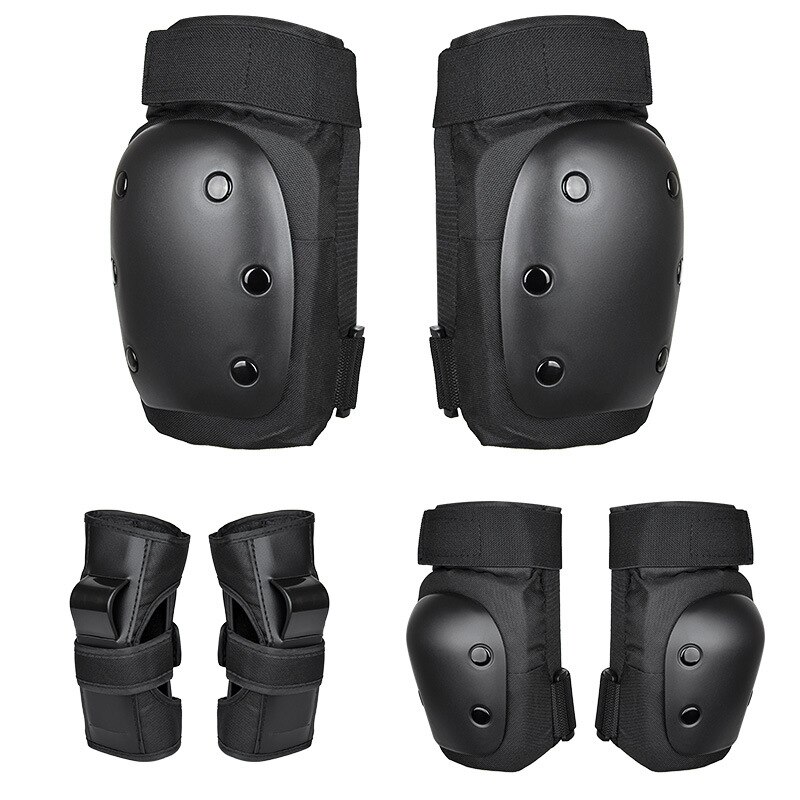 Set van 6 kniebeschermers, elleboogbeschermers, polsbeschermers en beschermende uitrusting voor skateboarden, inline skaten, bmx fietsen, sport-l