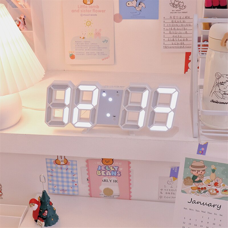 Led Digital Clock Table Alarm Bedroom Electronic Glow Tube Lights Lighting Digital Clock Zegar Home Decor Clock DB60SZ
