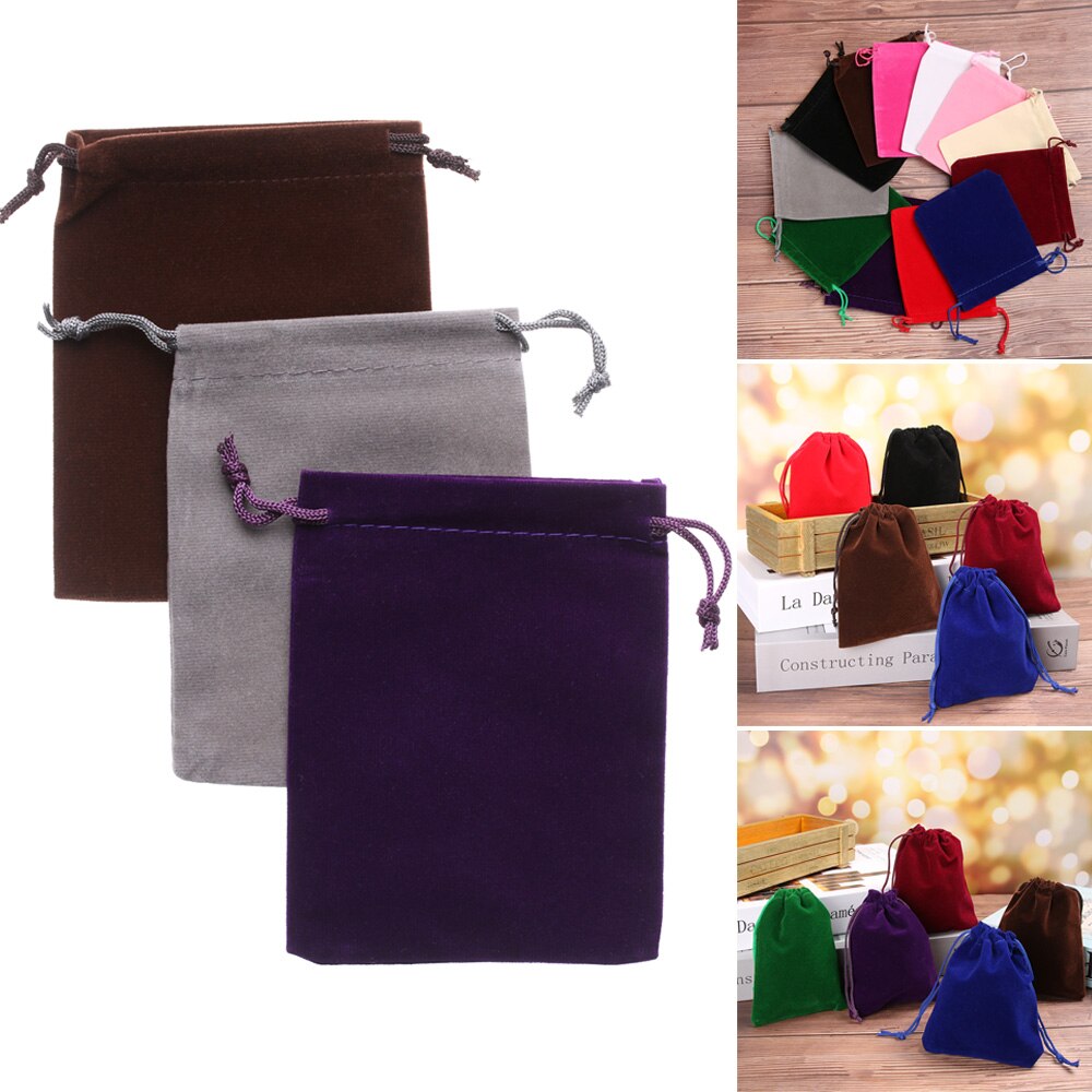 10x12cm Small Velvet Drawstring Pouch Bag Durble Christmas/Wedding Bags Beauty Dice Storage