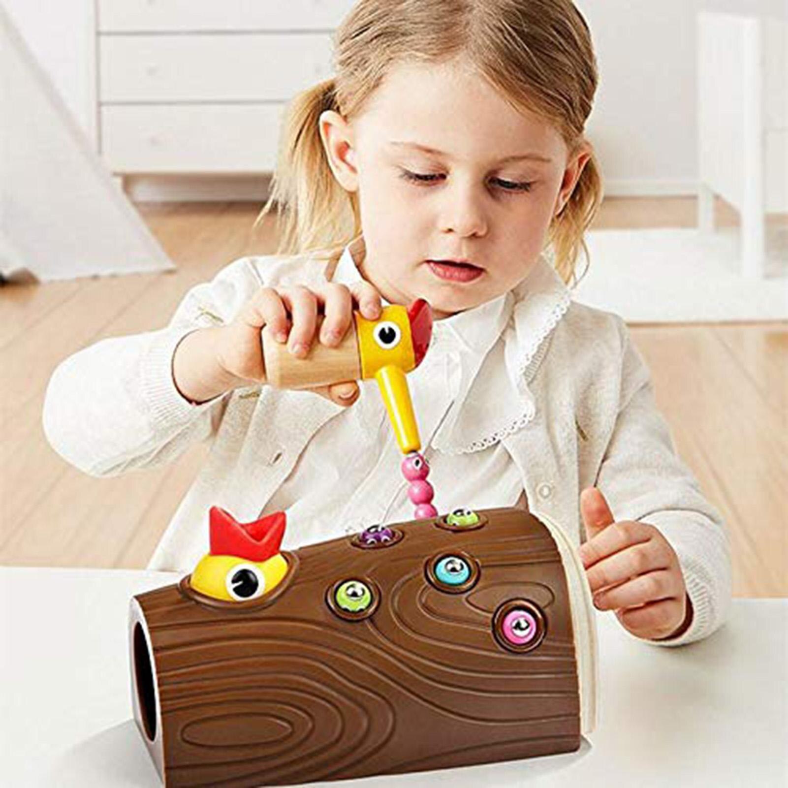 Woodpecker Early Education Toy Woodpecker Catching Bugs Toy Woodpecker Catching Bugs with Magnet Fishing Year